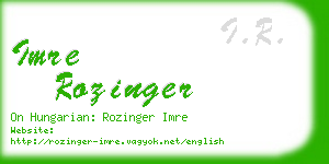 imre rozinger business card